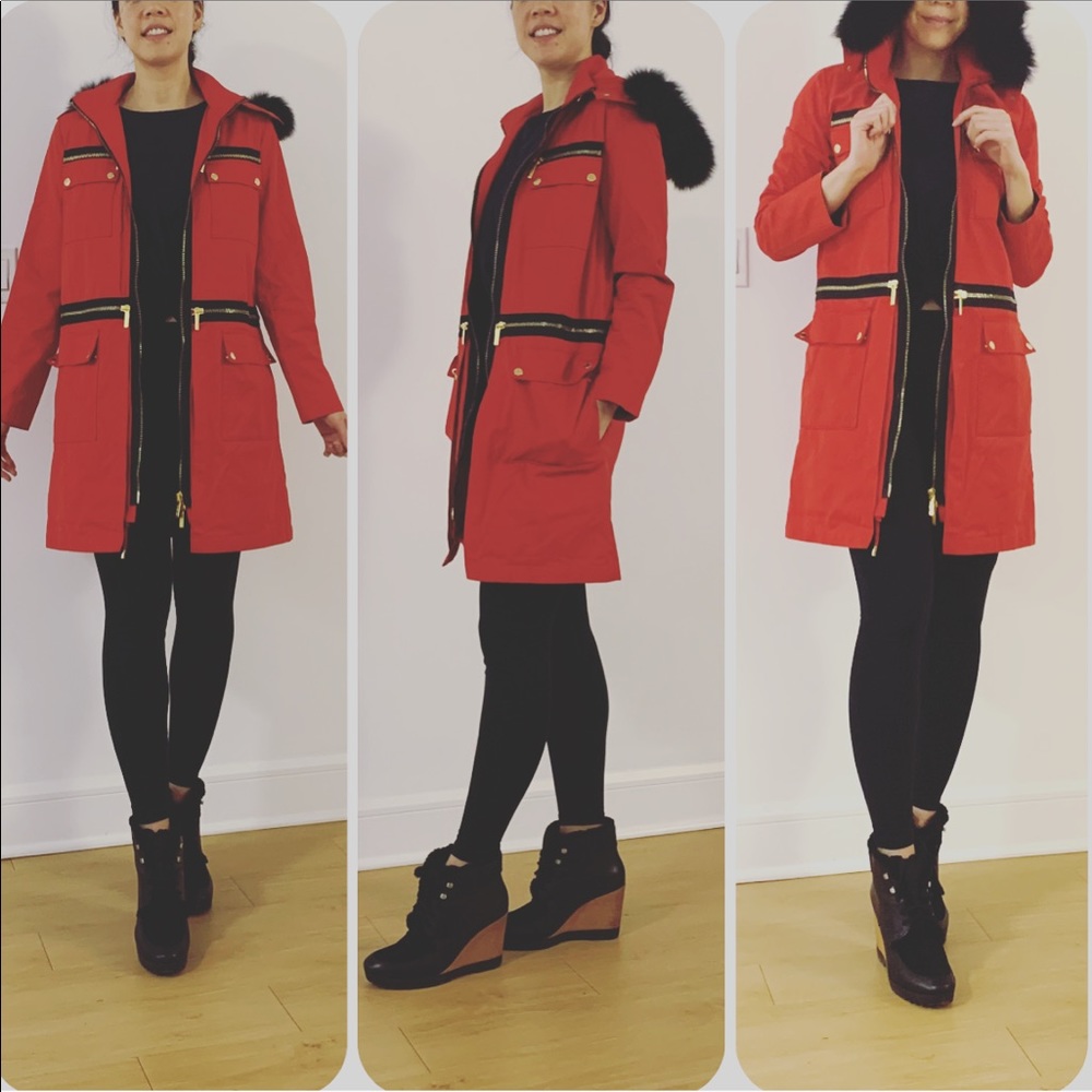 MICHAEL KORS Zip Detail Rain Coat